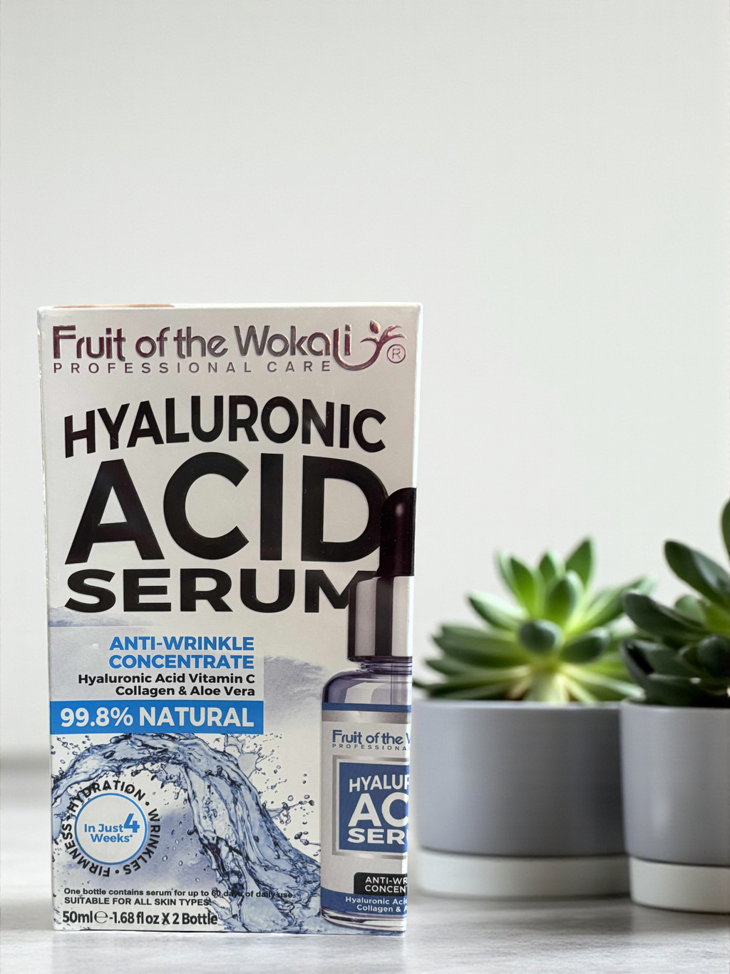 Wokali Hyaluronic Acid Serum 99.8% Natural Arcszérum 2x50ml