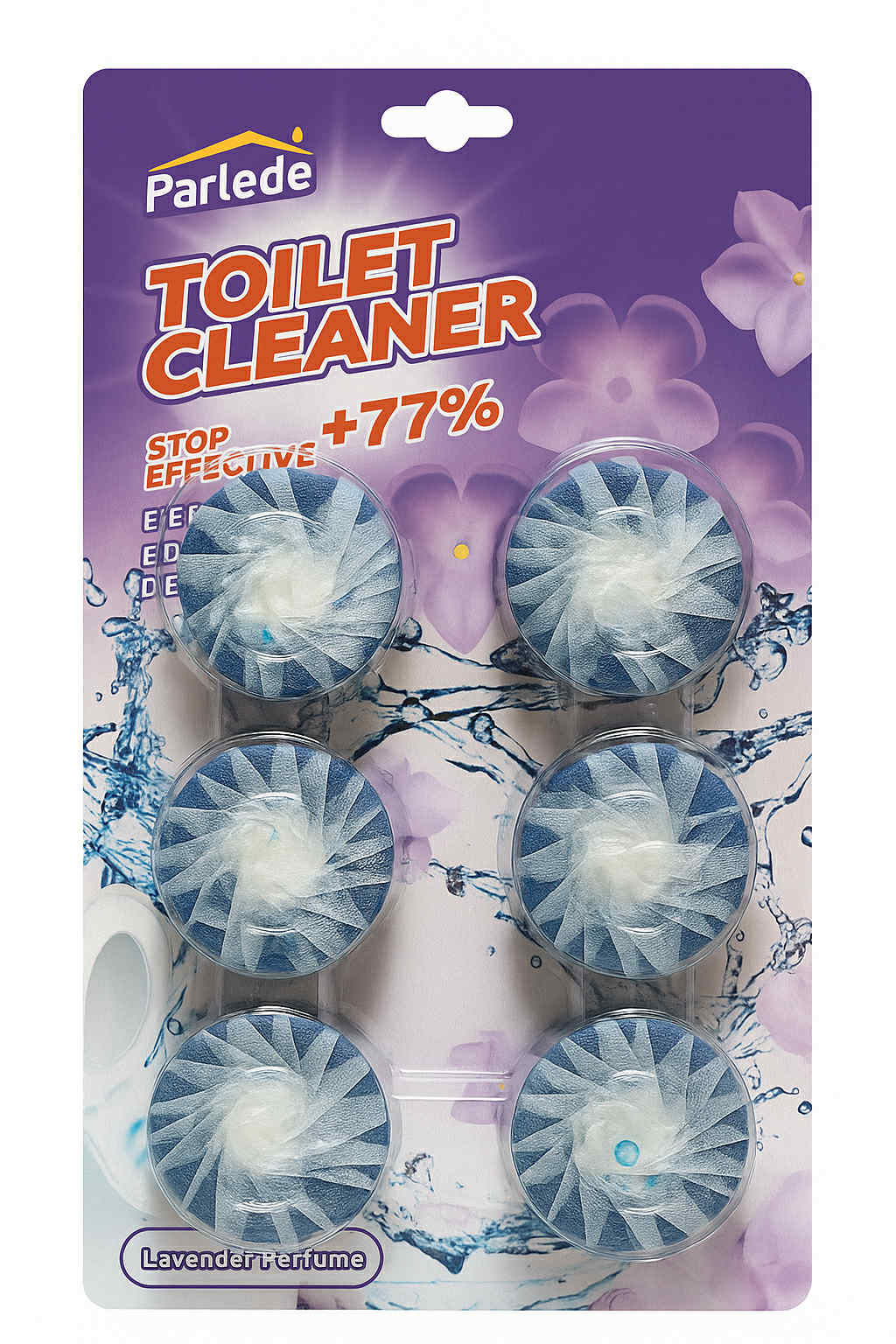 Parlede Toilet Cleaner – WC tisztító tabletta, levendula illattal (6 db)